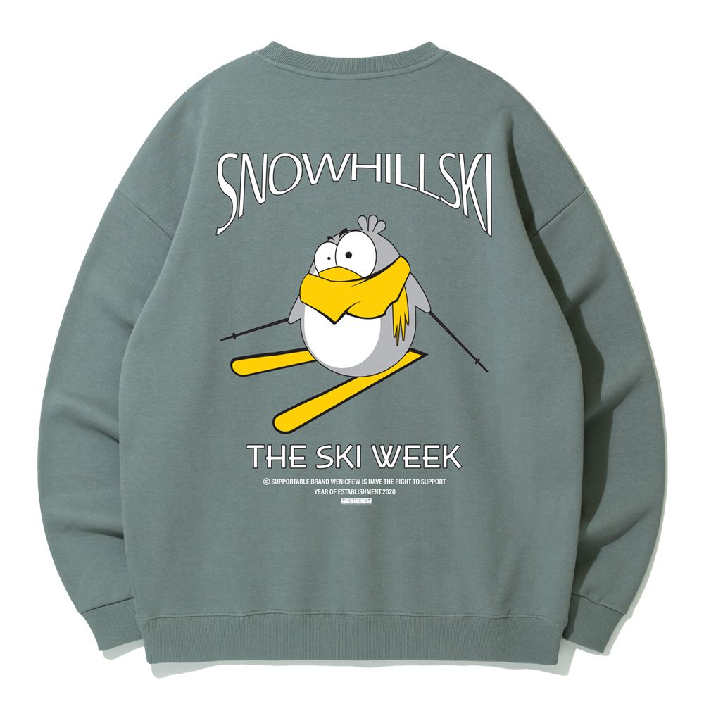 스키 펭귄 오버핏 맨투맨 티셔츠 MRL987 (4color)