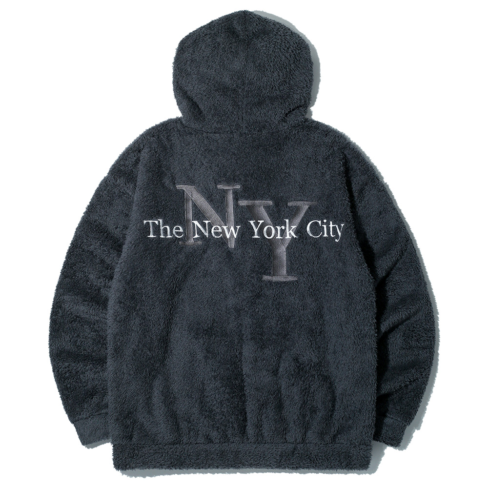 크루클린 뉴욕시티 양털 후리스 오버핏 후드집업 HZL914 (2color)